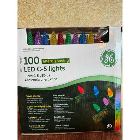 ✨ 2 Boxes of GE LED C-5 Multicolor Lights – 100 Count Each! ✨ - Picture 2 of 6